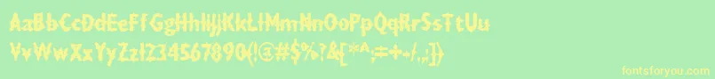 DraxLumaAoe Font – Yellow Fonts on Green Background