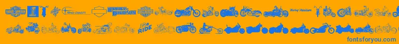 HarleyDavidson Font – Blue Fonts on Orange Background