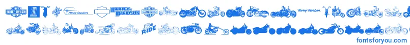 HarleyDavidson Font – Blue Fonts on White Background