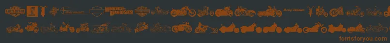 Weitere Informationen zur HarleyDavidson-Schriftart HarleyDavidson-Schriftart – Braune Schriften auf schwarzem Hintergrund