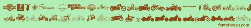 HarleyDavidson Font – Brown Fonts on Green Background