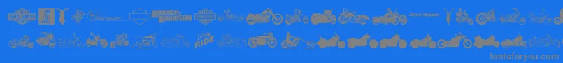 Police HarleyDavidson – polices grises sur fond bleu