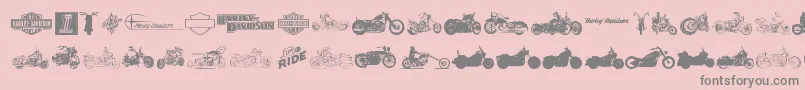 HarleyDavidson-Schriftart – Graue Schriften auf rosa Hintergrund