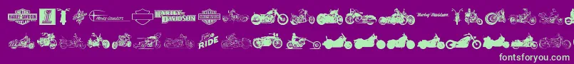 Fonte HarleyDavidson – fontes verdes em um fundo violeta