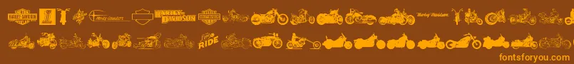 HarleyDavidson Font – Orange Fonts on Brown Background