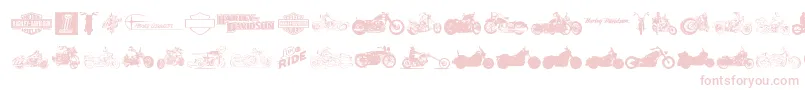 HarleyDavidson-Schriftart – Rosa Schriften auf weißem Hintergrund