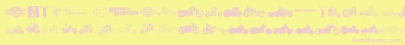 HarleyDavidson-Schriftart – Rosa Schriften auf gelbem Hintergrund