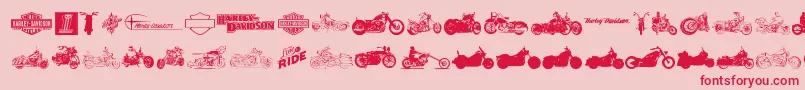 HarleyDavidson-Schriftart – Rote Schriften auf rosa Hintergrund