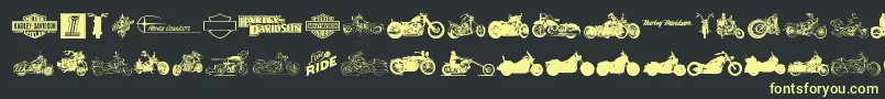 HarleyDavidson Font – Yellow Fonts on Black Background