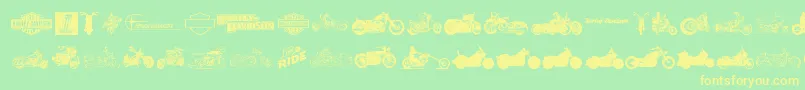 HarleyDavidson Font – Yellow Fonts on Green Background