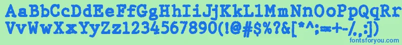 WbxGtb Font – Blue Fonts on Green Background