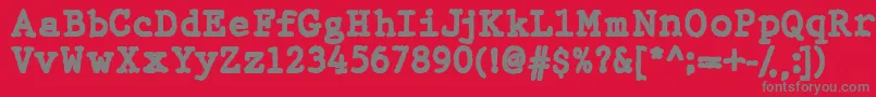 フォントWbxGtb – 赤い背景に灰色の文字