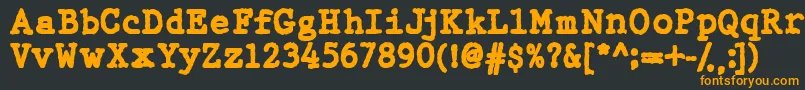 フォントWbxGtb – 黒い背景にオレンジの文字