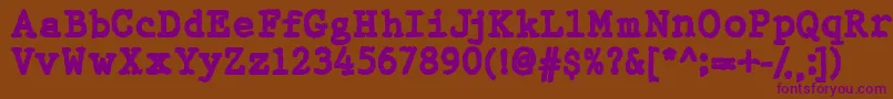 WbxGtb-Schriftart – Violette Schriften auf braunem Hintergrund
