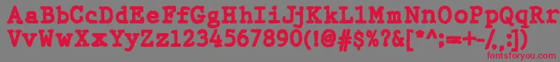 WbxGtb-Schriftart – Rote Schriften auf grauem Hintergrund
