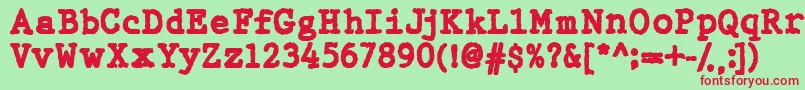 WbxGtb Font – Red Fonts on Green Background