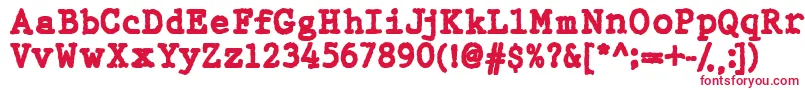 フォントWbxGtb – 白い背景に赤い文字