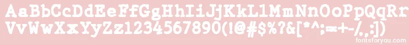 Fonte WbxGtb – fontes brancas em um fundo rosa