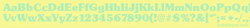 SunsetserialHeavyRegular Font – Green Fonts on Yellow Background