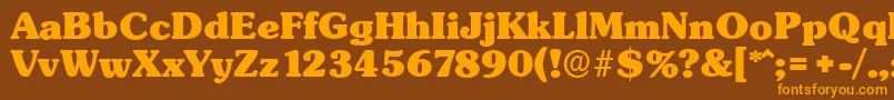 SunsetserialHeavyRegular Font – Orange Fonts on Brown Background