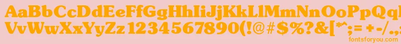 SunsetserialHeavyRegular Font – Orange Fonts on Pink Background
