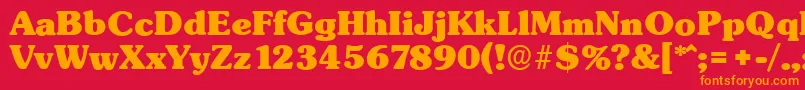 SunsetserialHeavyRegular Font – Orange Fonts on Red Background