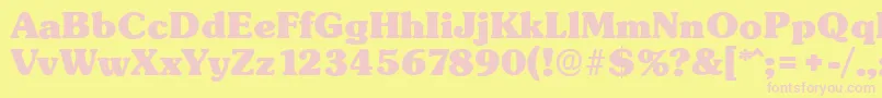 SunsetserialHeavyRegular Font – Pink Fonts on Yellow Background