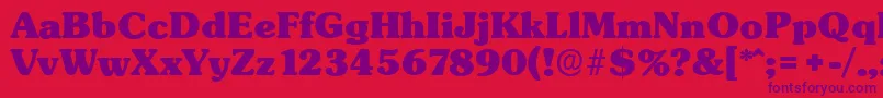 SunsetserialHeavyRegular Font – Purple Fonts on Red Background