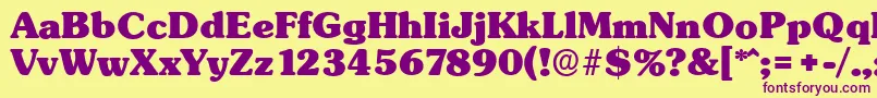SunsetserialHeavyRegular Font – Purple Fonts on Yellow Background