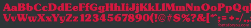 SunsetserialHeavyRegular Font – Red Fonts on Black Background