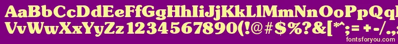 SunsetserialHeavyRegular Font – Yellow Fonts on Purple Background