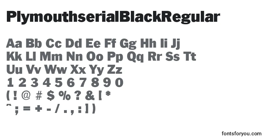 Schriftart PlymouthserialBlackRegular – Alphabet, Zahlen, spezielle Symbole