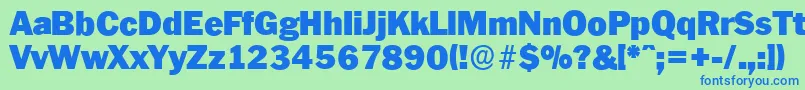 PlymouthserialBlackRegular-fontti – siniset fontit vihreällä taustalla