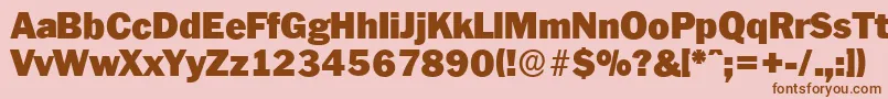 PlymouthserialBlackRegular Font – Brown Fonts on Pink Background