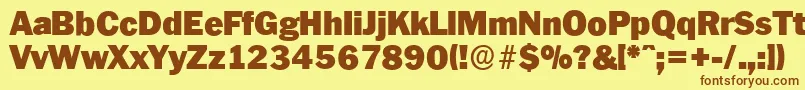 PlymouthserialBlackRegular Font – Brown Fonts on Yellow Background