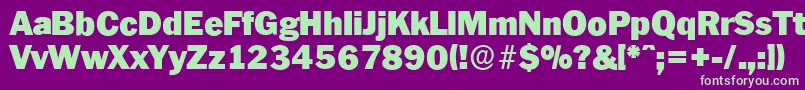 フォントPlymouthserialBlackRegular – 紫の背景に緑のフォント