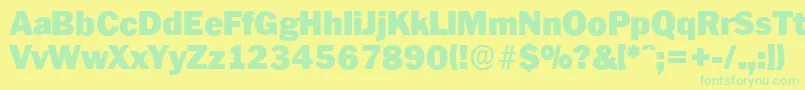 PlymouthserialBlackRegular Font – Green Fonts on Yellow Background