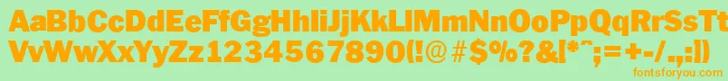 PlymouthserialBlackRegular Font – Orange Fonts on Green Background