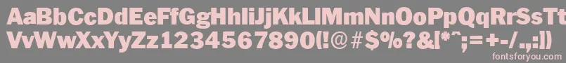 フォントPlymouthserialBlackRegular – 灰色の背景にピンクのフォント