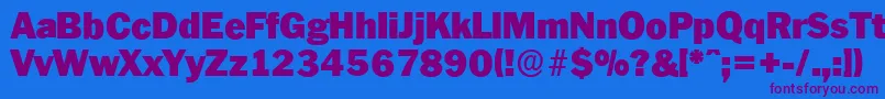 PlymouthserialBlackRegular Font – Purple Fonts on Blue Background