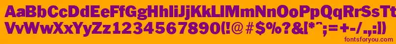 PlymouthserialBlackRegular Font – Purple Fonts on Orange Background