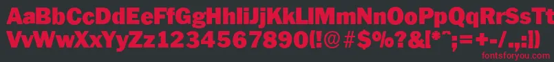 PlymouthserialBlackRegular Font – Red Fonts on Black Background