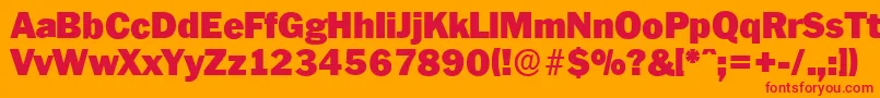 PlymouthserialBlackRegular Font – Red Fonts on Orange Background