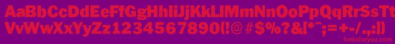 PlymouthserialBlackRegular Font – Red Fonts on Purple Background