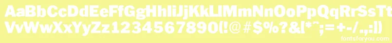 フォントPlymouthserialBlackRegular – 黄色い背景に白い文字