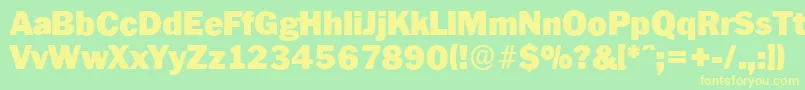 PlymouthserialBlackRegular Font – Yellow Fonts on Green Background