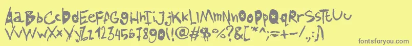 Шрифт AmazhandFirstAltX – серые шрифты на жёлтом фоне