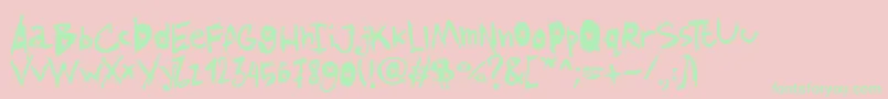 AmazhandFirstAltX-Schriftart – Grüne Schriften auf rosa Hintergrund