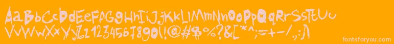 Czcionka AmazhandFirstAltX – różowe czcionki na pomarańczowym tle