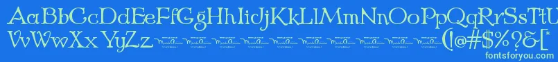EchedoPersonaluse Font – Green Fonts on Blue Background